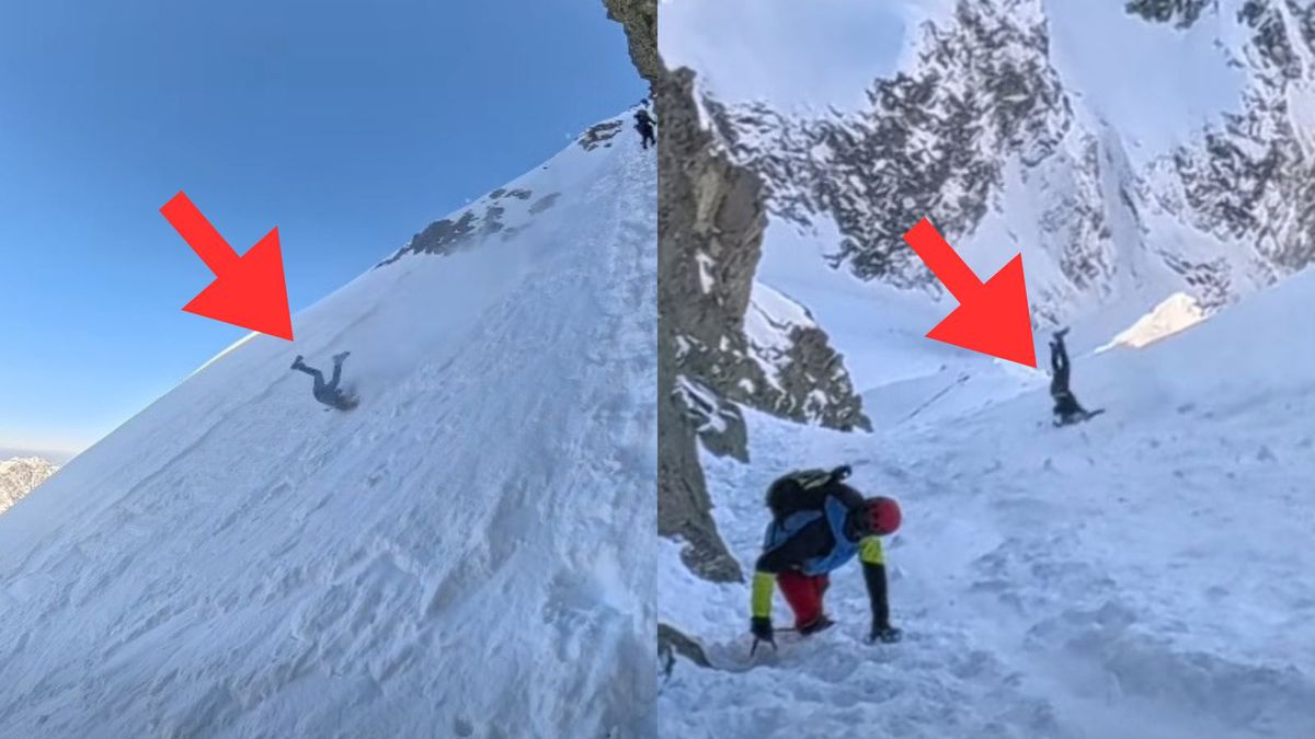 Nagranie z Rysów. Mężczyzna spadał w dół