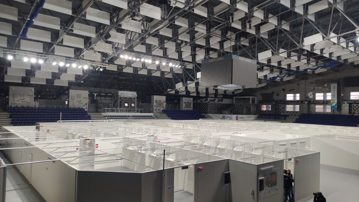 Jeden ze szpitali tymczasowych w Polsce.