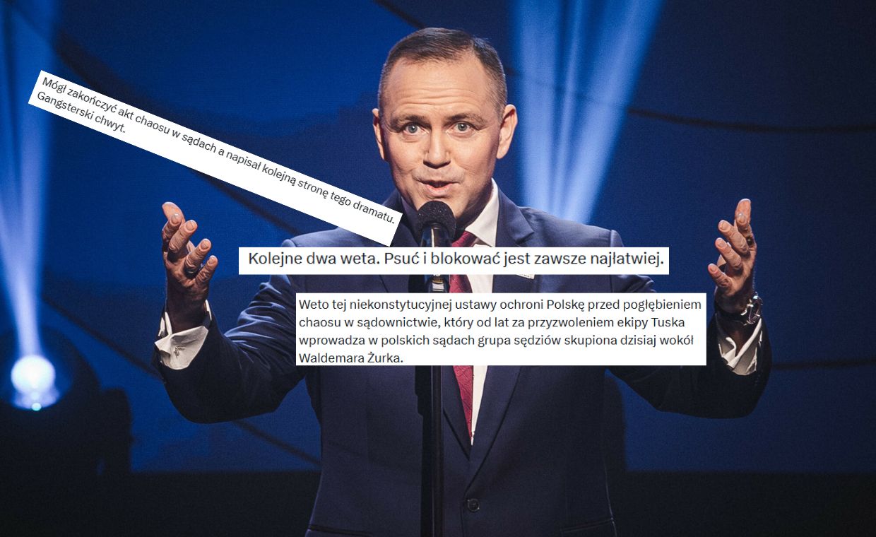 Nawrocki weto na nowelizację KRS. Lawina komentarzy
