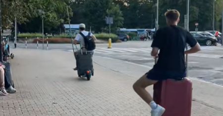 Tak jechali hulajnogami. Nagranie z Kołobrzegu. Milion wyświetleń