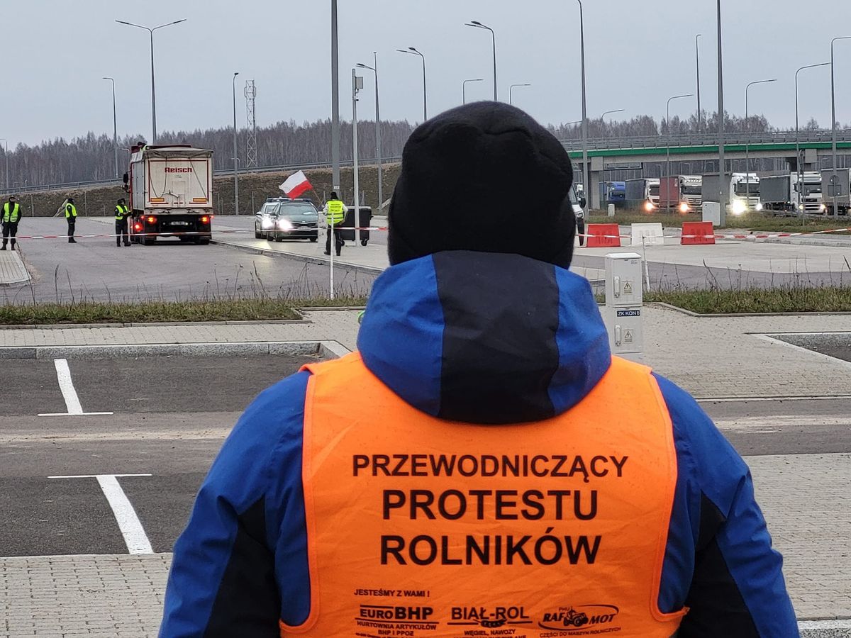 Protest rolników na granicy z Litwą