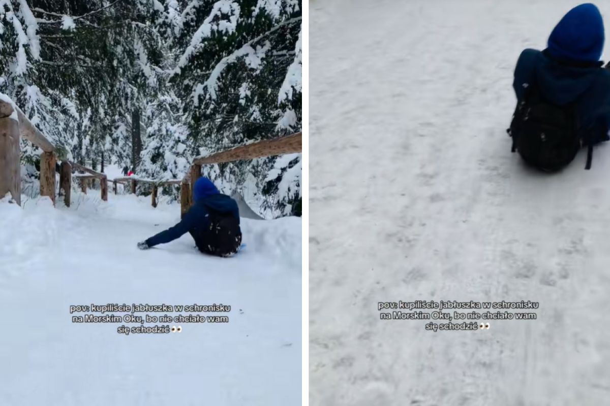 Zjeżdżali na "jabłuszkach" z Morskiego Oka. Pod nagraniem zaroiło się od komentarzy