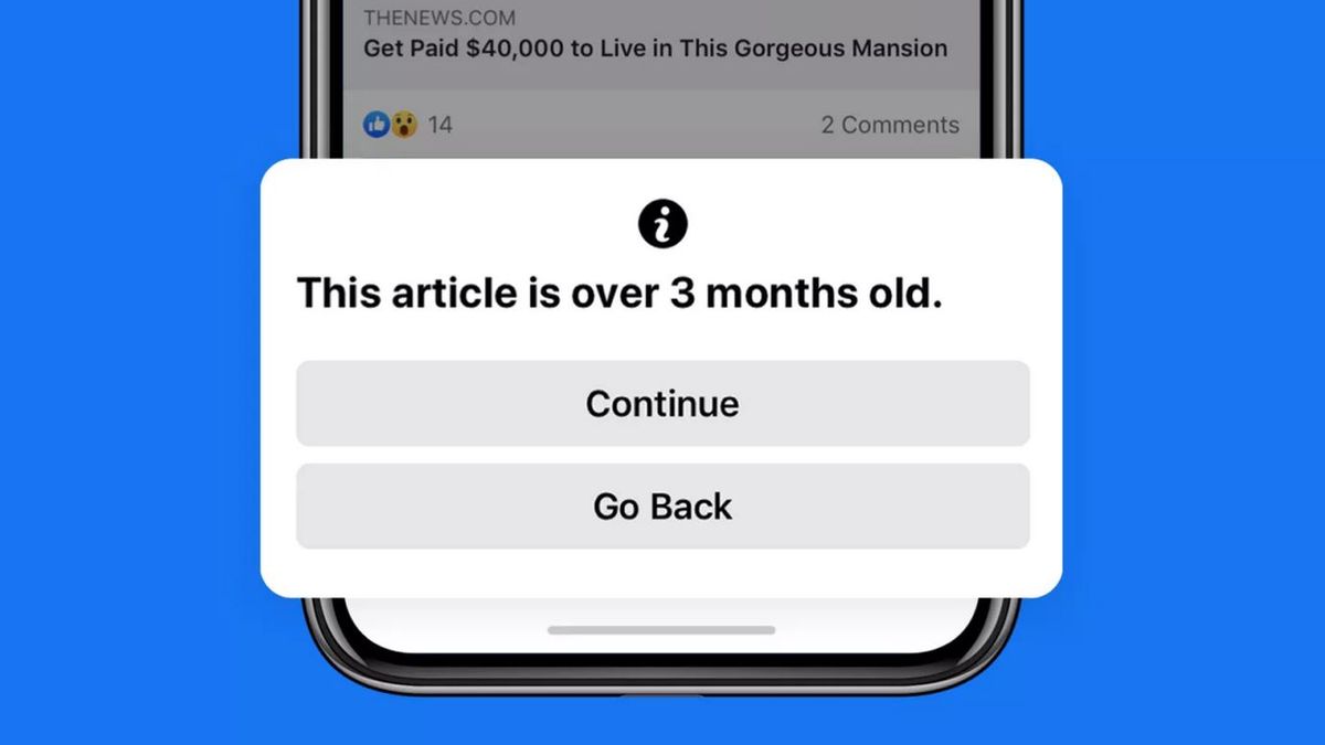 Facebook ostrzeże nas przed udostępnianiem starych artykułów. (Facebook)