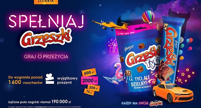 „Spełniaj Grzeszki, graj o przeżycia" w loterii wafelków Grześki