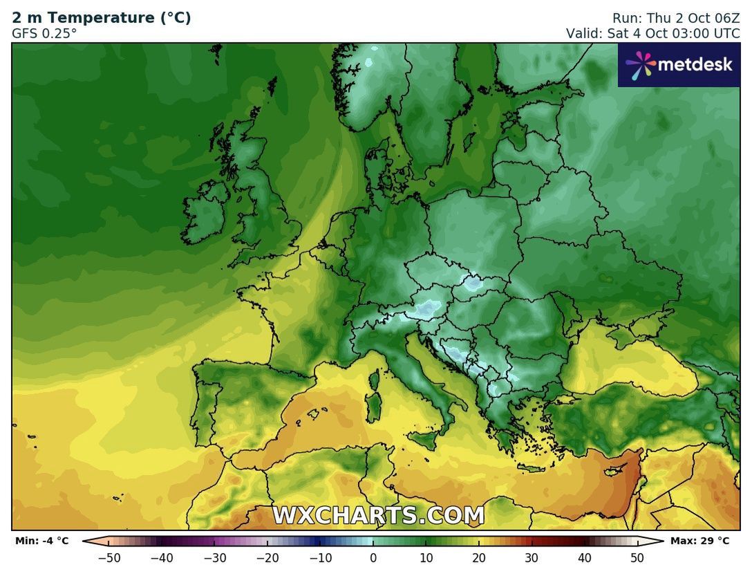 Prognoza temperatury na noc z piątku na sobotę