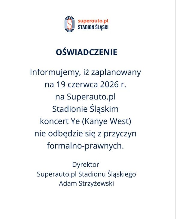 Oświadczenie - koncert Kaynego odwołany