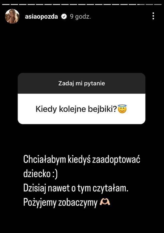 Joanna Opozda chce adoptować dziecko