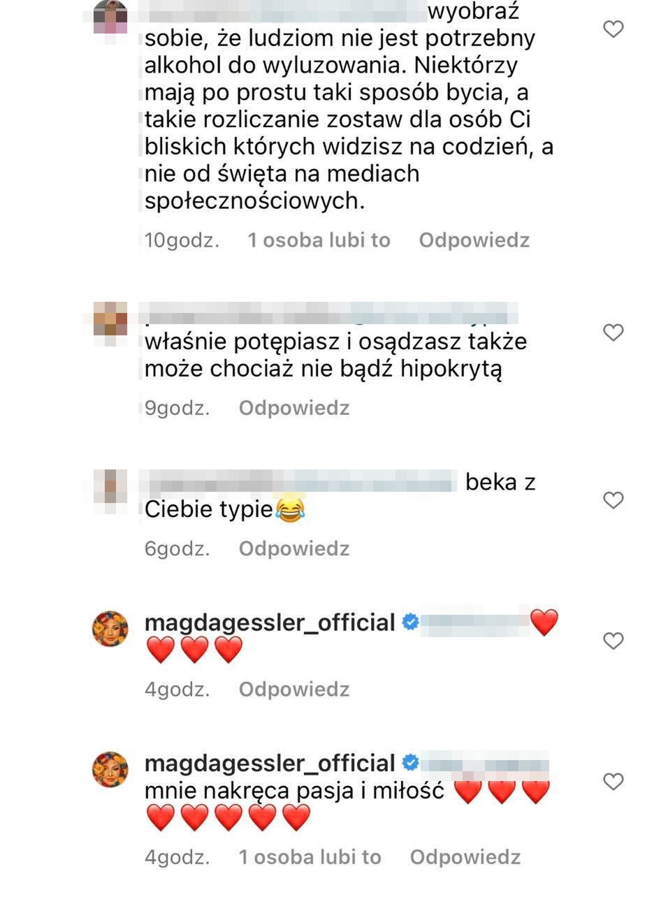 Komentarze pod postem Magdy Gessler