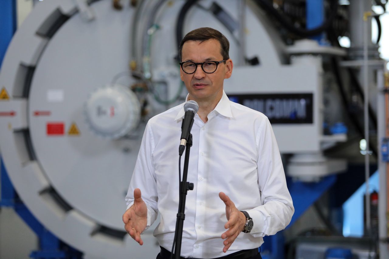 Premier Mateusz Morawiecki komentuję aferę mailową PAP/Bartłomiej Wójtowicz