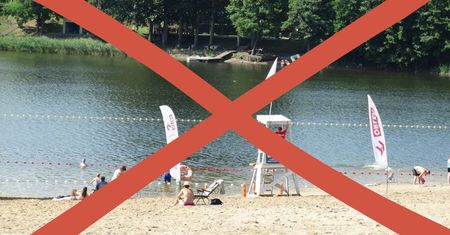 Zakaz kąpieli w kąpielisku Plaża Patelnia w Grabinie!