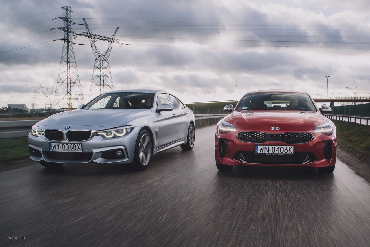 BMW 4 Gran Coupé i Kia Stinger (fot. Filip Blank)