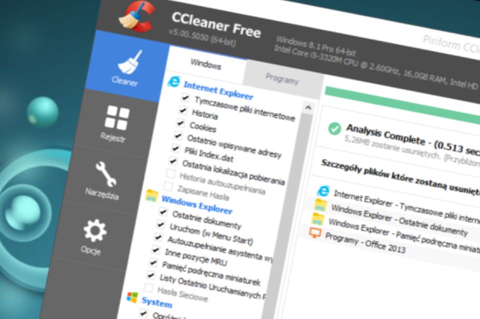CCleaner 5.38 dokładniej sprząta po Chromie i lepiej działa z Edgem