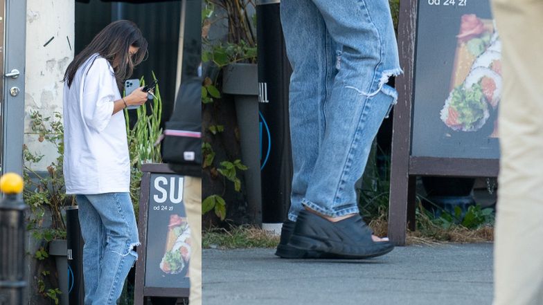 Sara Boruc w podartych dżinsach idzie na spotkanie z asystentem