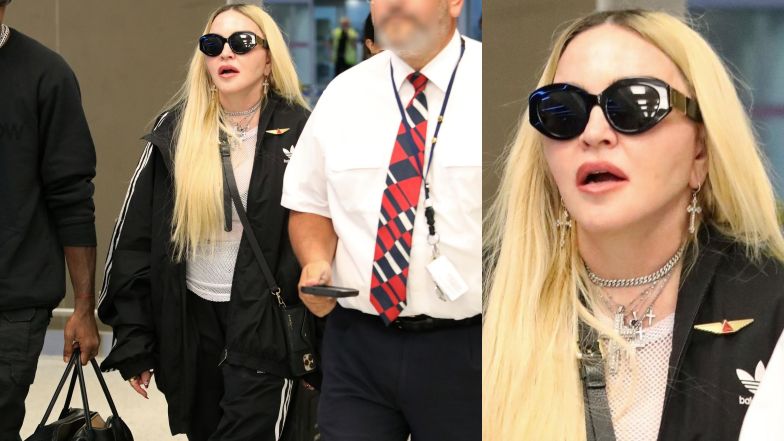 Madonna z synem na lotnisku