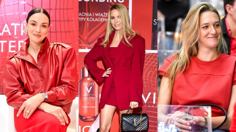 Odziane na czerwono celebrytki lansują się na evencie