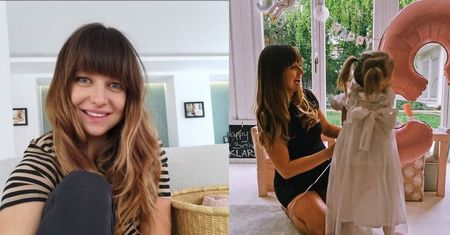 Anna Lewandowska rozczula się nad śpiącą w wiklinowym koszu Laurą Lewandowską (FOTO)