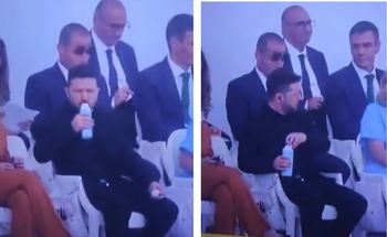 Zełenski męczył się z otwarciem butelki. Nagranie podbija sieć