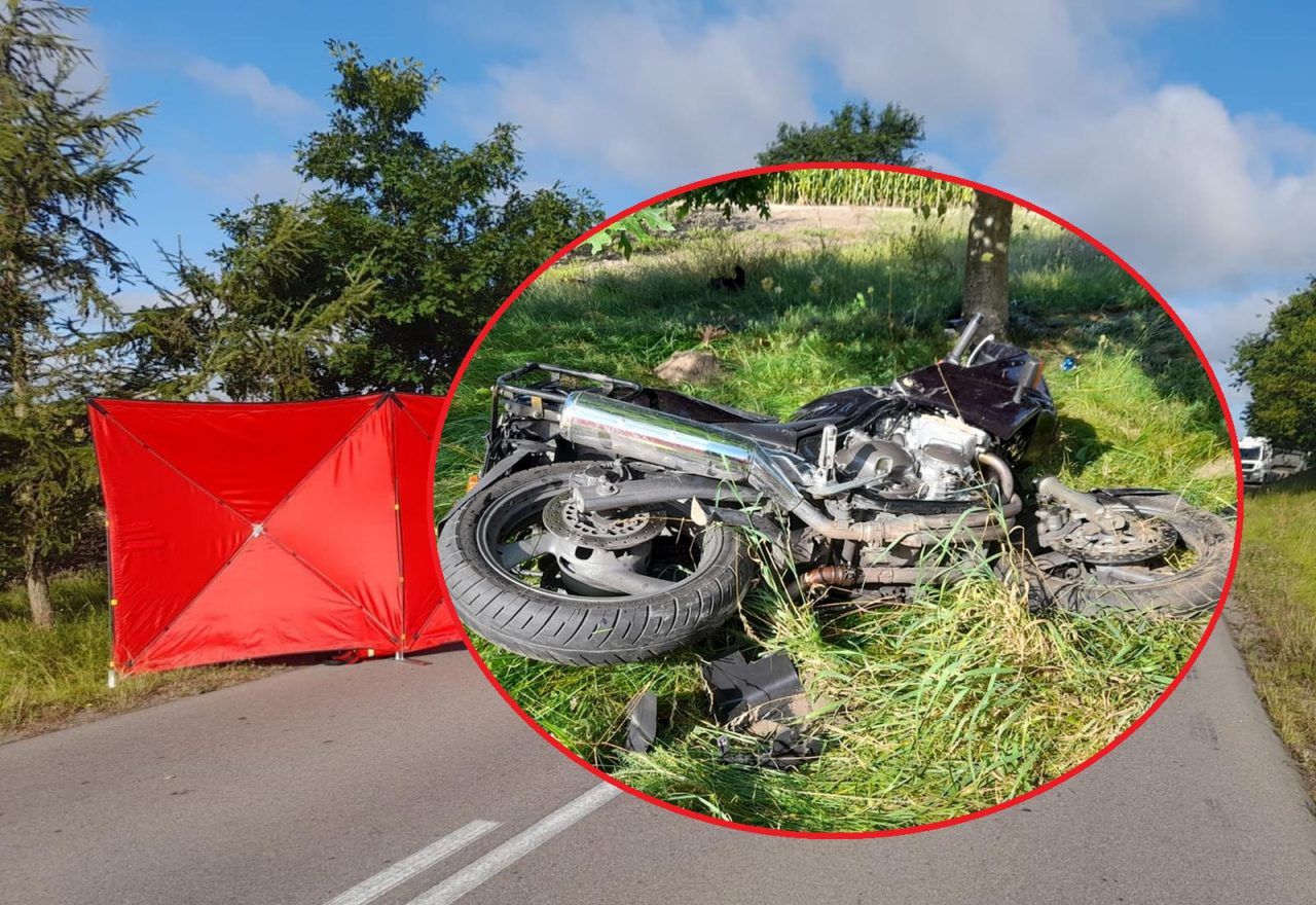 Pomorskie: Tragiczny finał wyprzedzania. Nie żyje 43-letni motocyklista