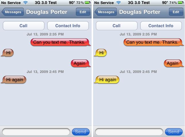 Zmieniamy kolor dymków SMS w iPhonie