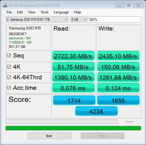 Hyperbook SL704 - AS SSD 85%