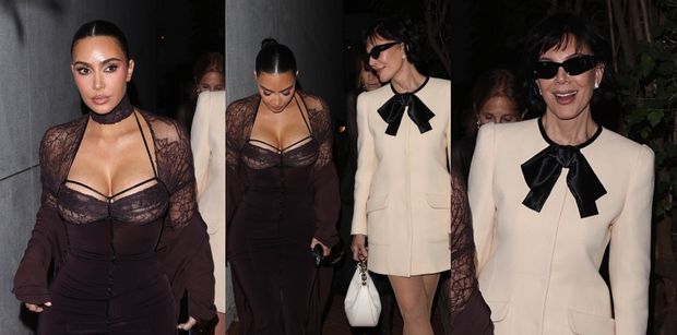 Wydekoltowana Kim Kardashian wybrała się na kolację z mamą. Kris wygląda już jak jej koleżanka? (ZDJĘCIA)