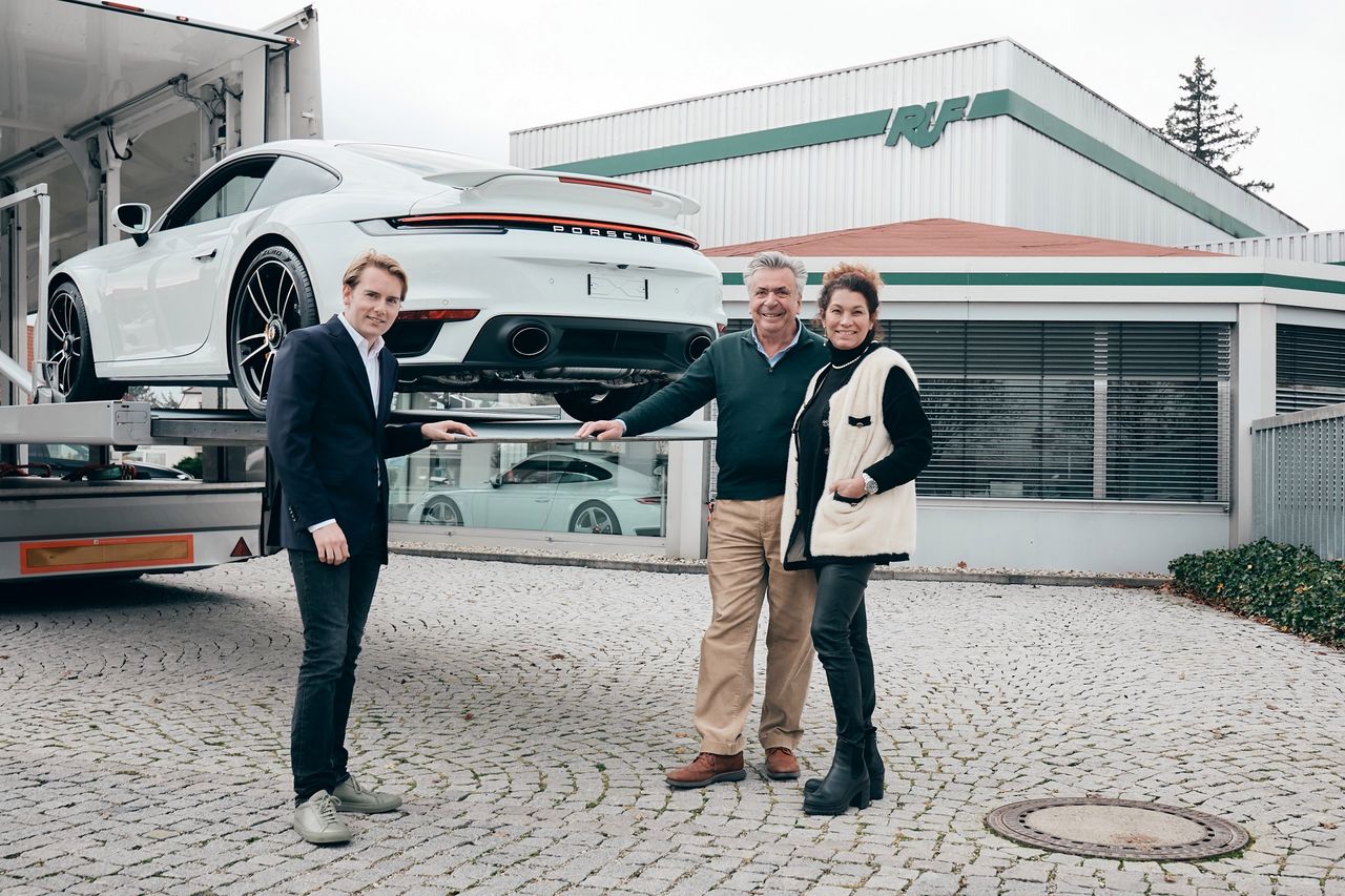 Marc Philipp Gemballa oraz Alois Ruf wraz z żoną i dawcą dla pierwszego wspólnego auta