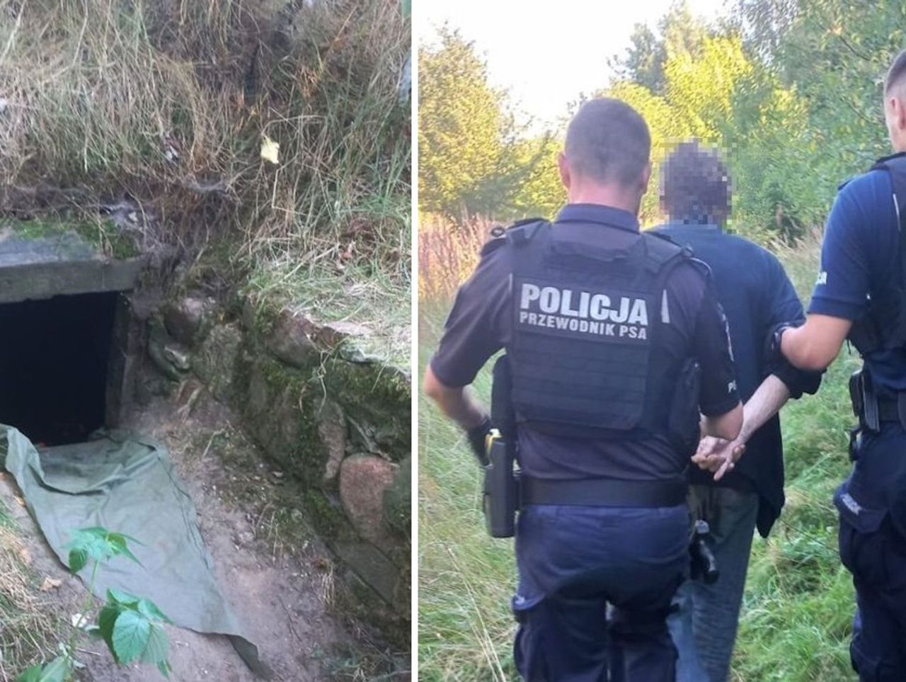 Końskie: Przez 12 lat ukrywał się przed policją. Znaleźli go w ruinach piwnicy na terenie gęstego lasu