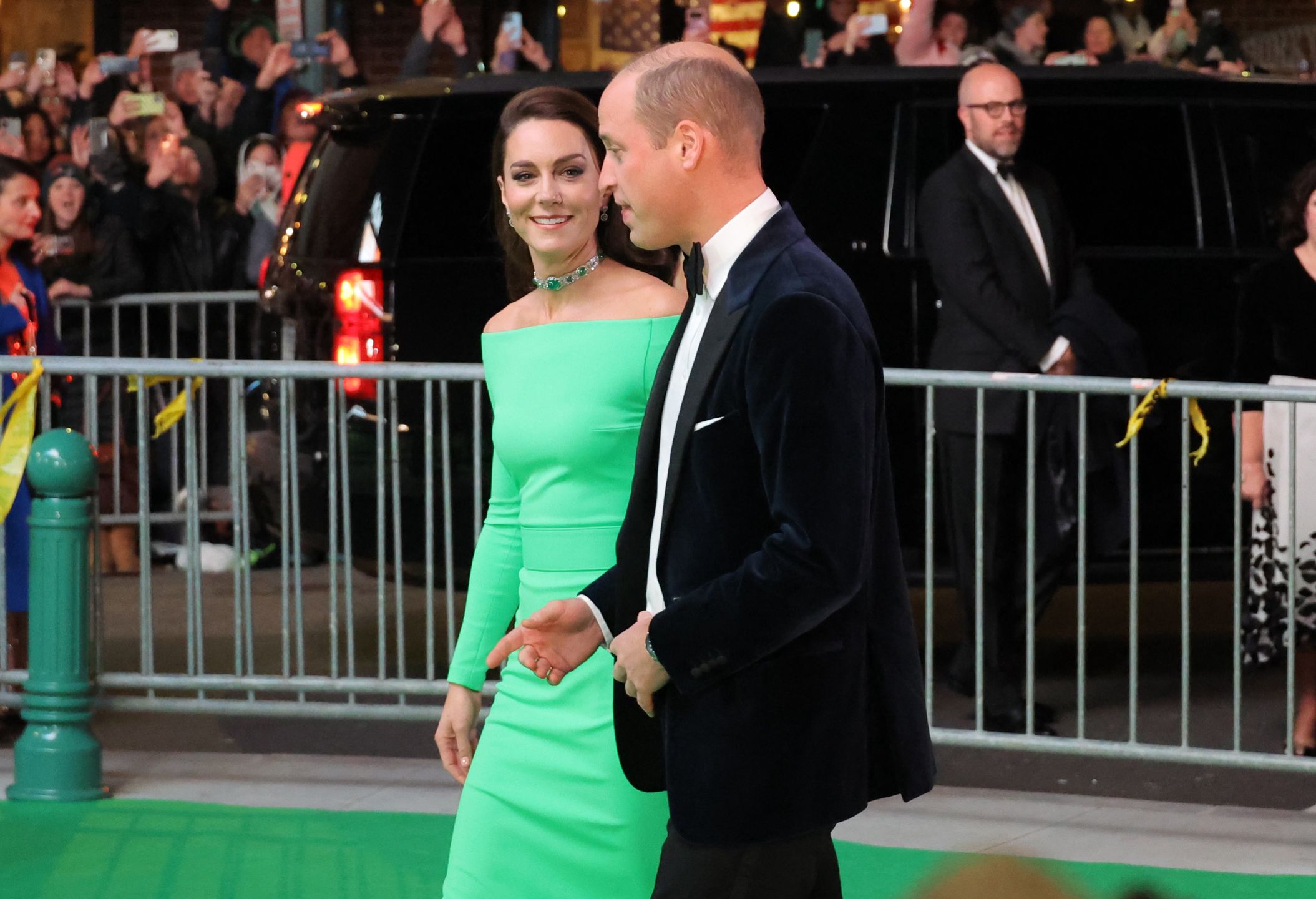 Kate Middleton i książę William na zielonym dywanie 2022 Earthshot Prize