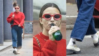 Julia Wieniawa krąży po mieście z torebką Chanel i w skarpetkach Gucci za PONAD 700 ZŁOTYCH (ZDJĘCIA)