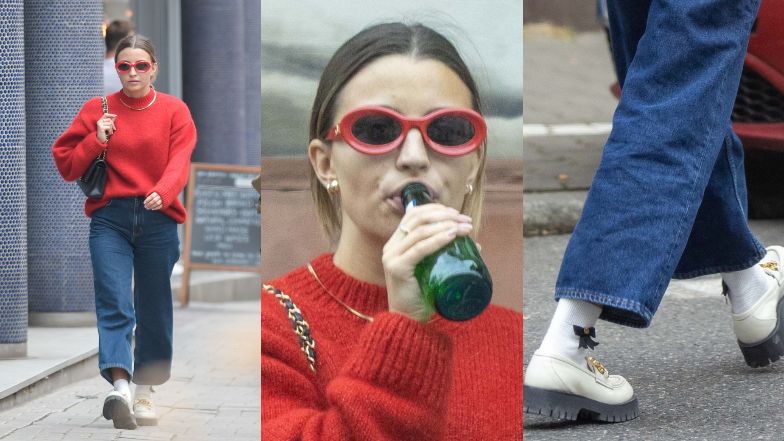 Julia Wieniawa krąży po mieście z torebką Chanel i w skarpetkach Gucci za PONAD 700 ZŁOTYCH (ZDJĘCIA)