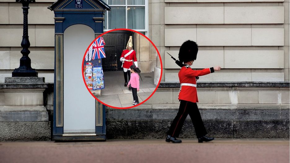 Dziewczynka weszła pod nogi żołnierzowi Gwardii Królewskiej