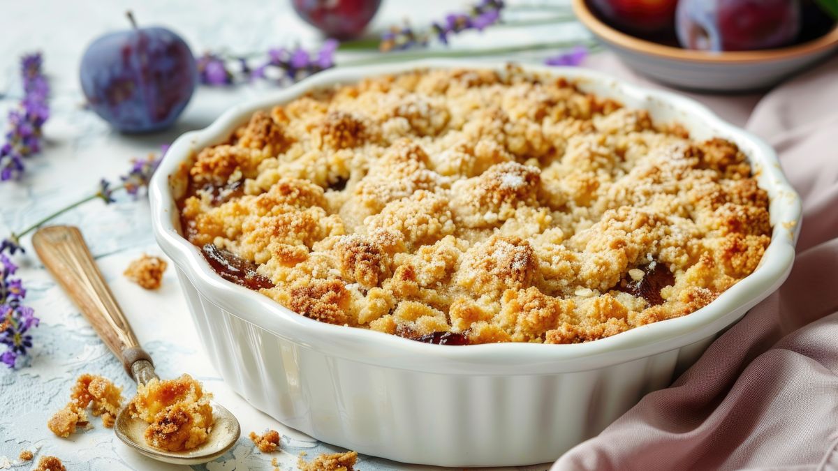 Pieczona owsianka ze śliwkami