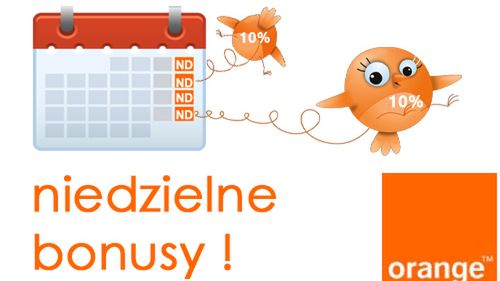 Niedzielne bonusy za doładowania w Orange 1