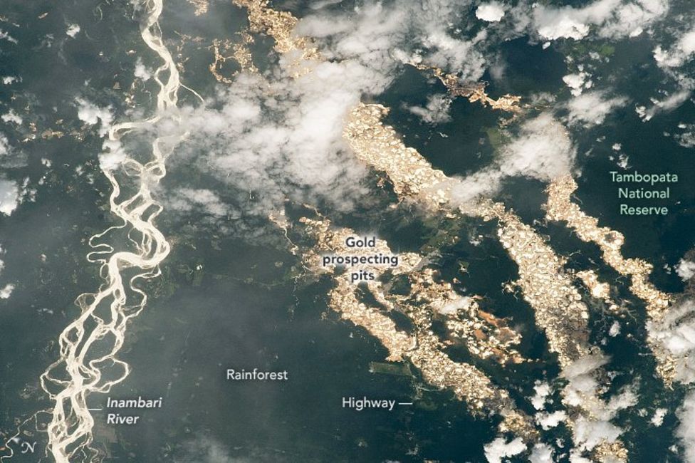 Unikalne zdjęcia NASA. Pokazują "rzeki złota" Amazonii 1