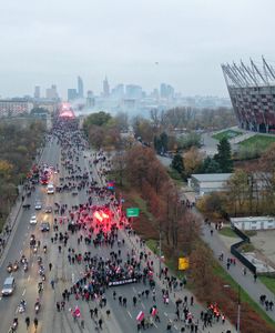 Narodowe Święto Niepodległości Polski. Marsz Niepodległości dotarł na błonia Stadionu Narodowego