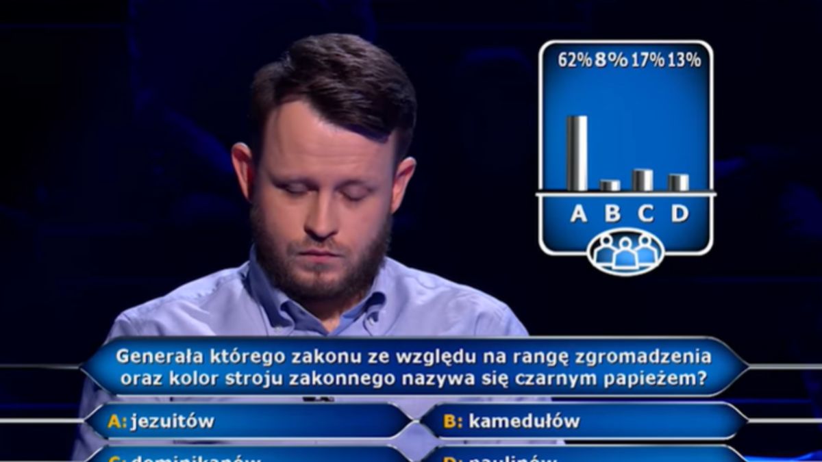 Kłopotliwe pytanie w "Milionerach"