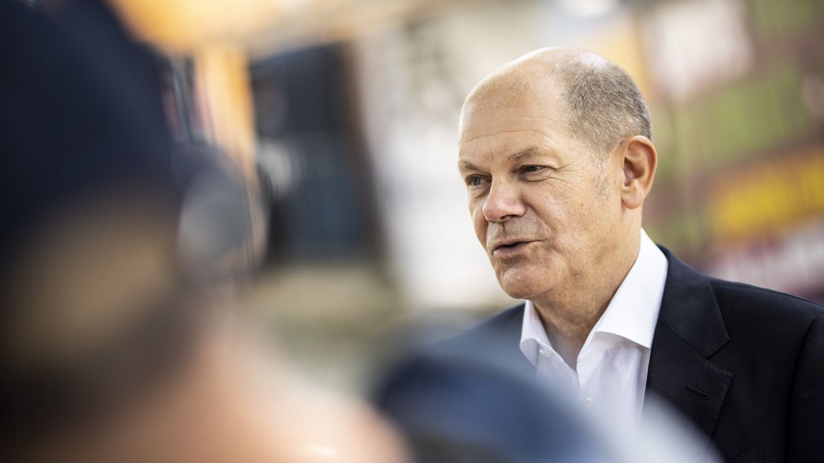 POTSDAM, GERMANY - SEPTEMBER 14: Olaf Scholz, chancellor candidate for the SPD, is pictured during a panel discussion with young people on September 14, 2021 in Potsdam, Germany. (Photo by Florian Gaertner/Photothek via Getty Images)
