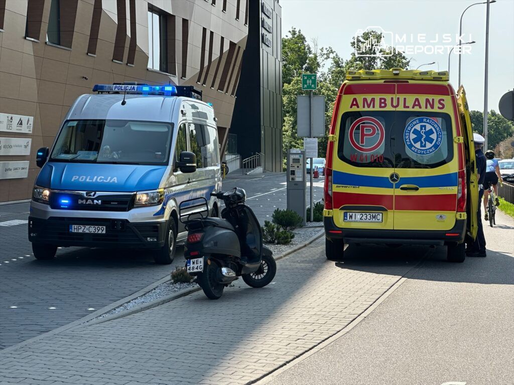 Czołowe zderzenie dwóch rowerzystów. Jeden z nich z otwartym złamaniem ręki w szpitalu