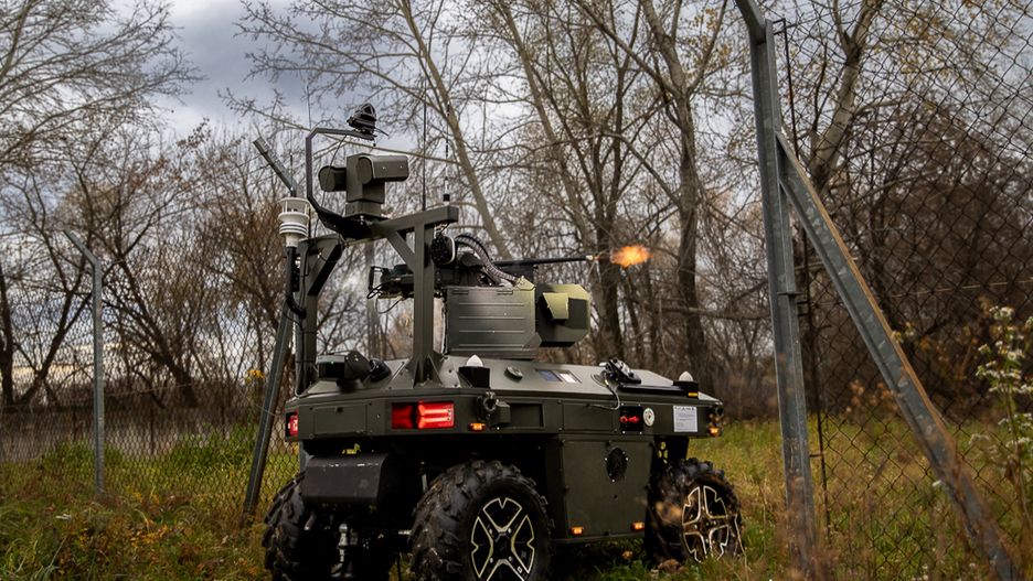 Robot bojowy Perun podczas testów