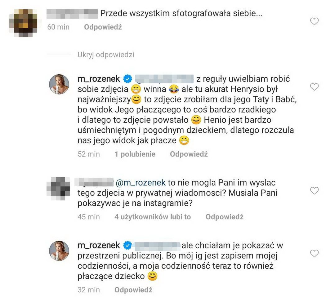 Małgorzata Rozenek odpowiada na krytykę na Instagramie