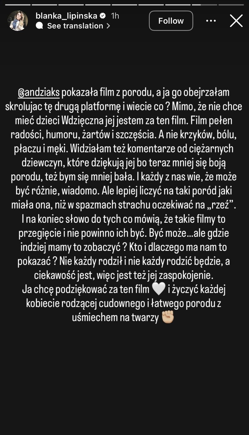 Blanka Lipińska chwali Andziaks