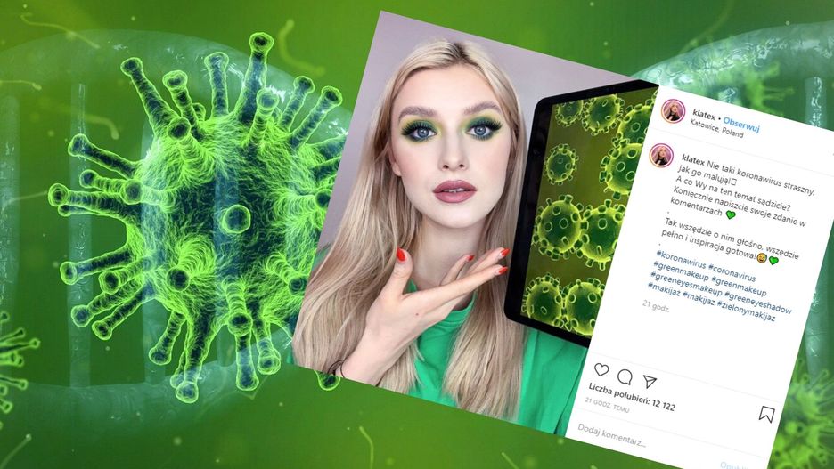 Instagramerka wymyśliła makijaż inspirowany koronawirusem