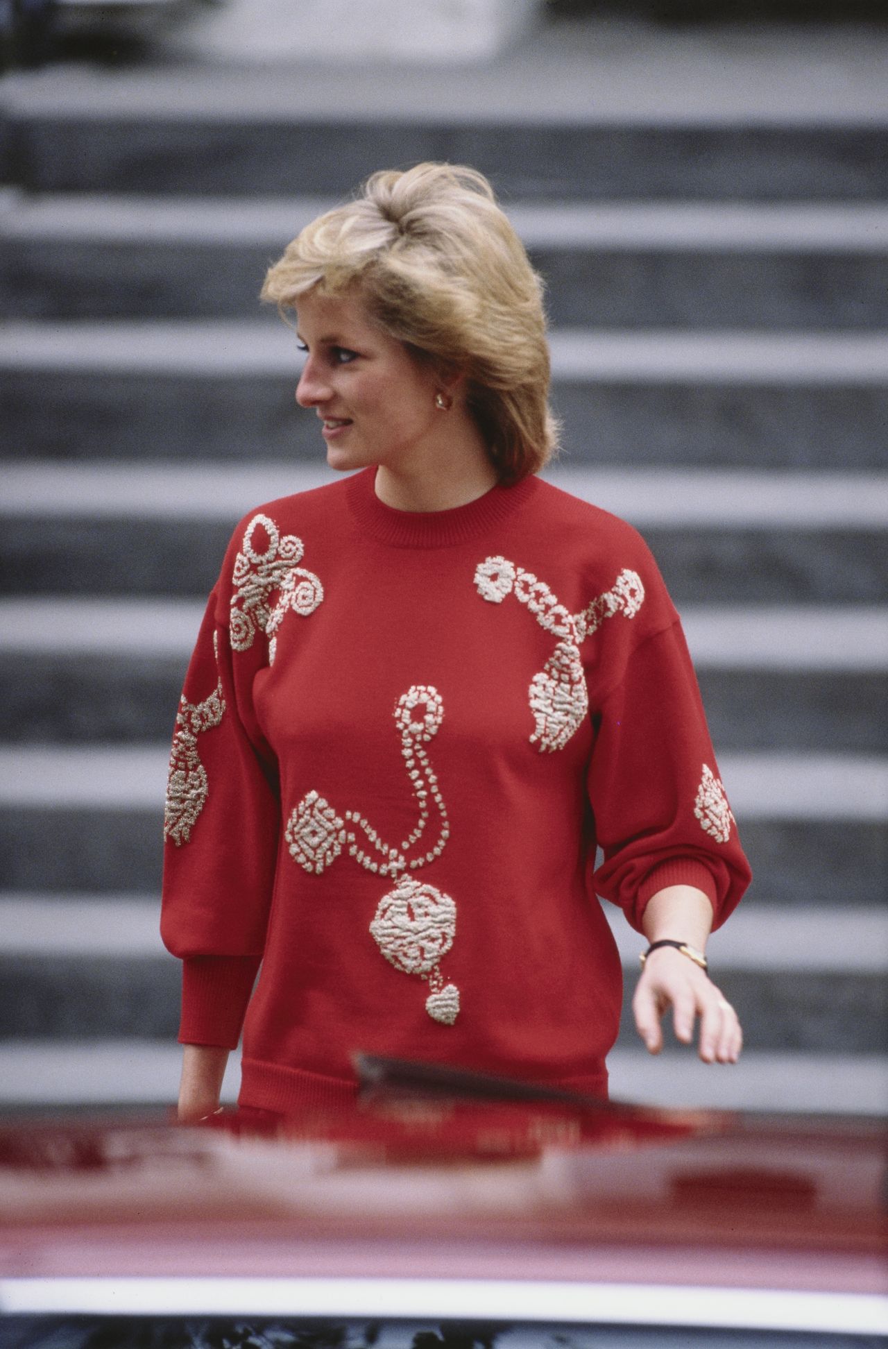 Princess Diana in an oversized sweater