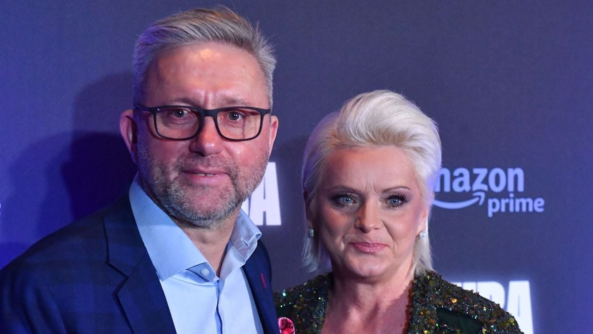 Jerzy Brzęczek i żona Marzena na premierze filmu "Kuba"