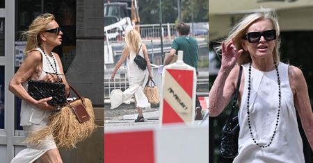 Monika Olejnik drepcze z ukochanym przez teren budowy. Uzbroiła się w markowe dodatki warte niemal 30 tysięcy złotych (ZDJĘCIA)
