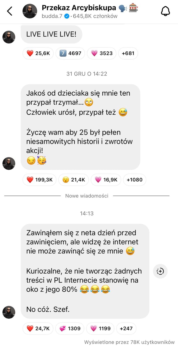 Budda skierował do fanów kilka słów