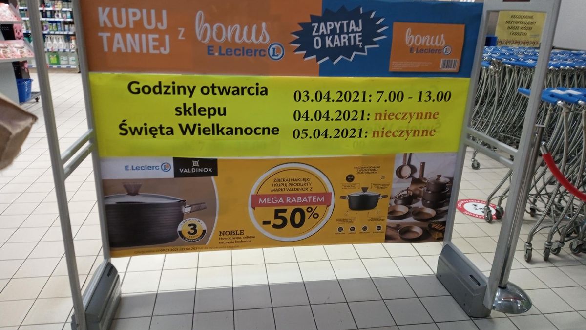 W święta wielkanocne sklepy będą otwarte w innych niż zwykle godzinach