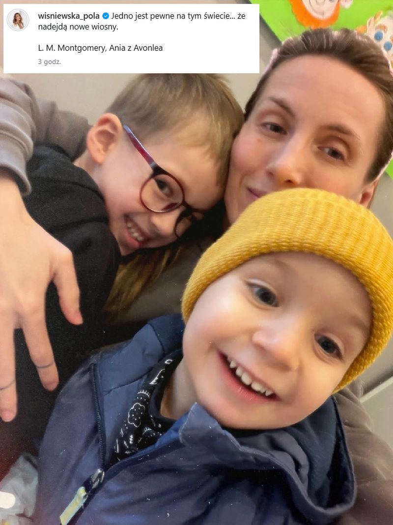 Pola Wiśniewska z synami