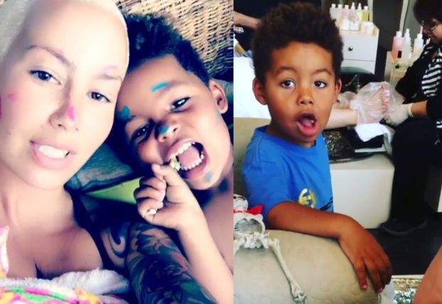 Amber Rose zabrała 3-letniego synka na pedicure: "Pieprzyć standardy społeczne i role płciowe!"