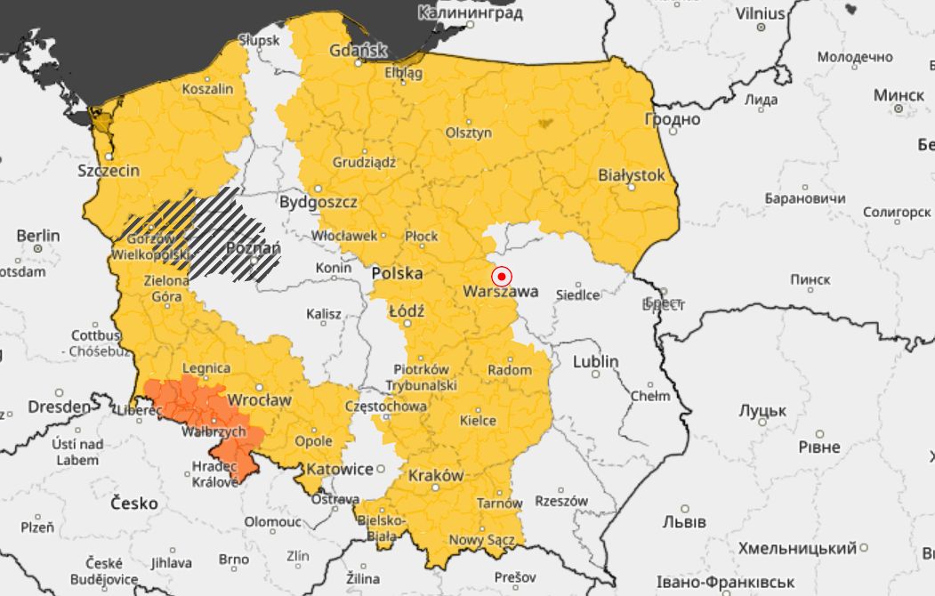 Ostrzeżenia meteo, sobota